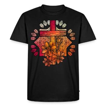 Croix du christianisme - T-shirt Premium bio Homme - noir - Devant - Nico (187cm)