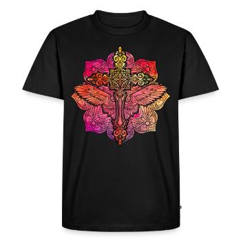 Croix du christianisme - T-shirt Premium bio Homme - noir - Devant - Nico (187cm)