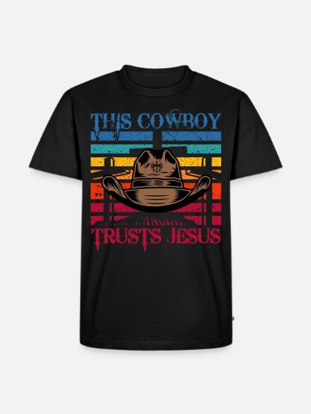 This Cowboy trusts Jesus - Men's Premium Organic T-Shirt - black