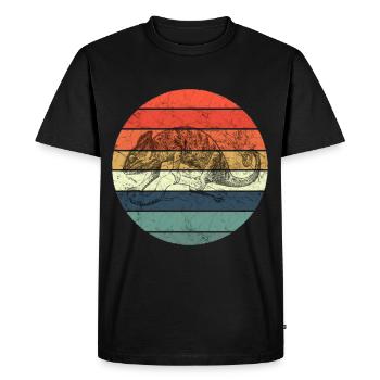 Chameleon - Retro Vintage Sunset - Men's Premium Organic T-Shirt - black - Front - Nico (187cm)
