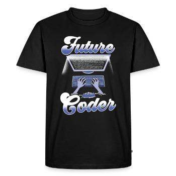 Codage du futur codeur de code - T-shirt Premium bio Homme - noir - Devant - Nico (187cm)