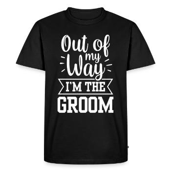 Out of the way I'm the groom wedding party - Men's Premium Organic T-Shirt - black - Front - Nico (187cm)