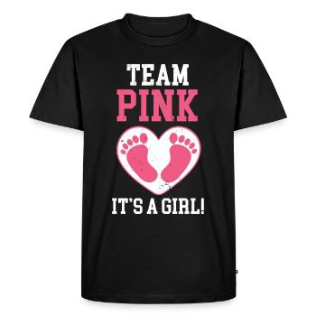 L’équipe Pink c’est une fille - T-shirt Premium bio Homme - noir - Devant - Nico (187cm)