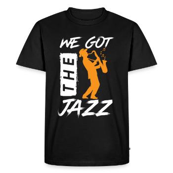 Jouer Jazz Musicien Saxophone Music Orchestra - T-shirt Premium bio Homme - noir - Devant - Nico (187cm)