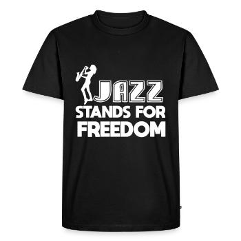 Music Jazz Saxophone Orchestra Musicians - Men's Premium Organic T-Shirt - black - Front - Nico (187cm)