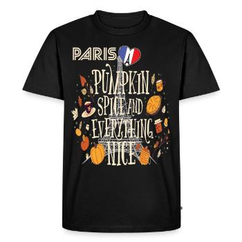 Tour Eiffel Citrouille Paris Automne France Automne i - T-shirt Premium bio Homme - noir - Devant - Nico (187cm)