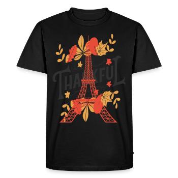 Tour Eiffel L’automne quitte Paris Souvenir Automne le - T-shirt Premium bio Homme - noir - Devant - Nico (187cm)