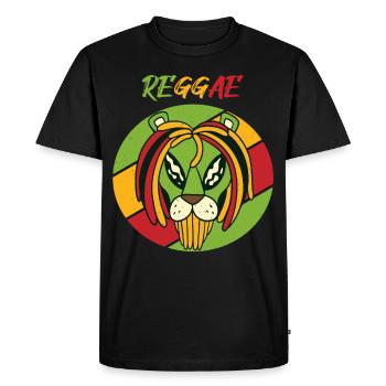 Rasta Lion Reggae Retro Jamaica Souvenir Rastafari - Men's Premium Organic T-Shirt - black - Front - Nico (187cm)
