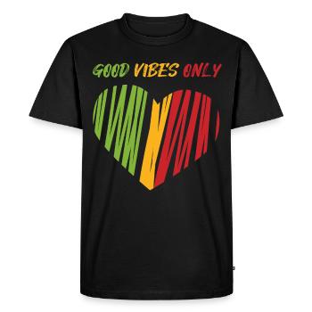 Jamaican Lion Reggae Retro Art Souvenir Rastafari - Men's Premium Organic T-Shirt - black - Front - Nico (187cm)