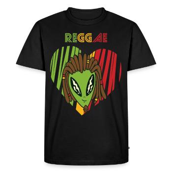 Reggae UFO Jamaïque Souvenir Rasta Musique Rastafaria - T-shirt Premium bio Homme - noir - Devant - Nico (187cm)