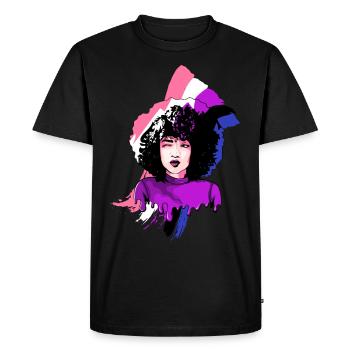 Afro Girl Genderfluid Flag Black History M - Men's Premium Organic T-Shirt - black - Front - Nico (187cm)