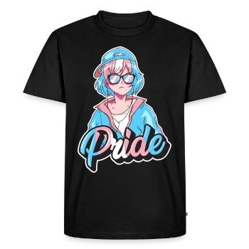 Transgender Pride Japonais Cool Anime Girl Tra - T-shirt Premium bio Homme - noir - Devant - Nico (187cm)