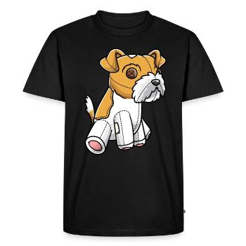 Kromfohrländer Dog Cuddly Toy - Men's Premium Organic T-Shirt - black - Front - Nico (187cm)