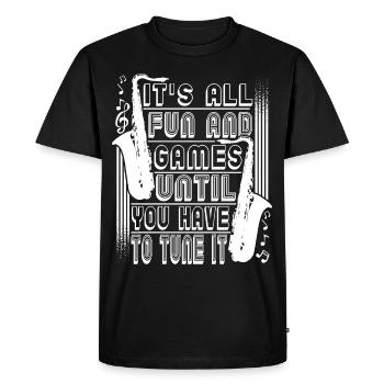 Saxophone Saxophone player - Men's Premium Organic T-Shirt - black - Front - Nico (187cm)