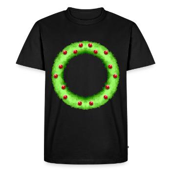 Couronne de Noël Baies rouges Noël - T-shirt Premium bio Homme - noir - Devant - Nico (187cm)