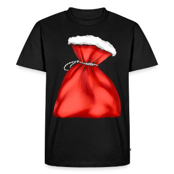 Le sac-cadeau rouge du Père Noël pour Noël - T-shirt Premium bio Homme - noir - Devant - Nico (187cm)