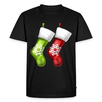 Chaussettes sur les bas de cheminée sur la cheminée de Noël - T-shirt Premium bio Homme - noir - Devant - Nico (187cm)
