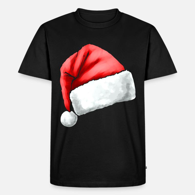 Santas Hat Christmas - Männer Premium Bio T-Shirt - Schwarz