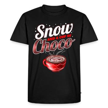 Cacao, neige et une tasse de Choco pour Noël - T-shirt Premium bio Homme - noir - Devant - Nico (187cm)