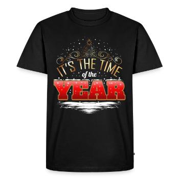 It's The Time Of The Year On Christmas - Men's Premium Organic T-Shirt - black - Front - Nico (187cm)
