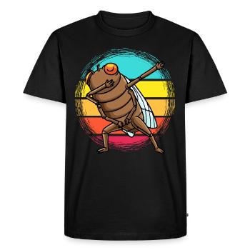 Retro Dabbing Cicada Insect Vintage Entomology - T-shirt Premium bio Homme - noir - Devant - Nico (187cm)