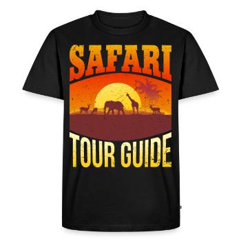Safari Tour Guide Afrique Vintage Animaux Sauvages - T-shirt Premium bio Homme - noir - Devant - Nico (187cm)
