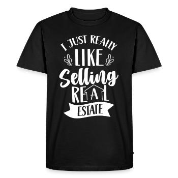 J’aime qu’il soit facile de vendre des courtiers immobiliers - T-shirt Premium bio Homme - noir - Devant - Nico (187cm)