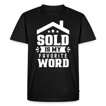 Vendu est mon mot préféré Agent immobilier - T-shirt Premium bio Homme - noir - Devant - Nico (187cm)