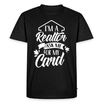 Je suis un agent immobilier qui me demande ma carte - T-shirt Premium bio Homme - noir - Devant - Nico (187cm)