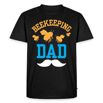 Apiculture Papa Apiculteurs Apiculteurs Abeilles mellifères - T-shirt Premium bio Homme - noir - Devant - Nico (187cm)