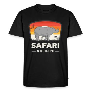 Safari Wilderness Rhinoceros Retro Rhino Animal Love - T-shirt Premium bio Homme - noir - Devant - Nico (187cm)