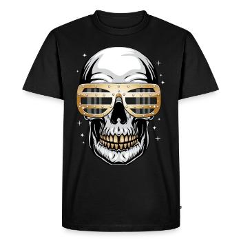 New Money Aesthetics Gothic Skull Goth - Men's Premium Organic T-Shirt - black - Front - Nico (187cm)