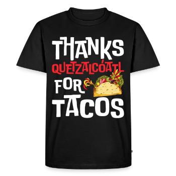 Drôle de tacos Quetzalcoatl Serpent Aztèque Dan - T-shirt Premium bio Homme - noir - Devant - Nico (187cm)