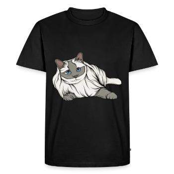 Dame aux chats - T-shirt Premium bio Homme - noir - Devant - Nico (187cm)