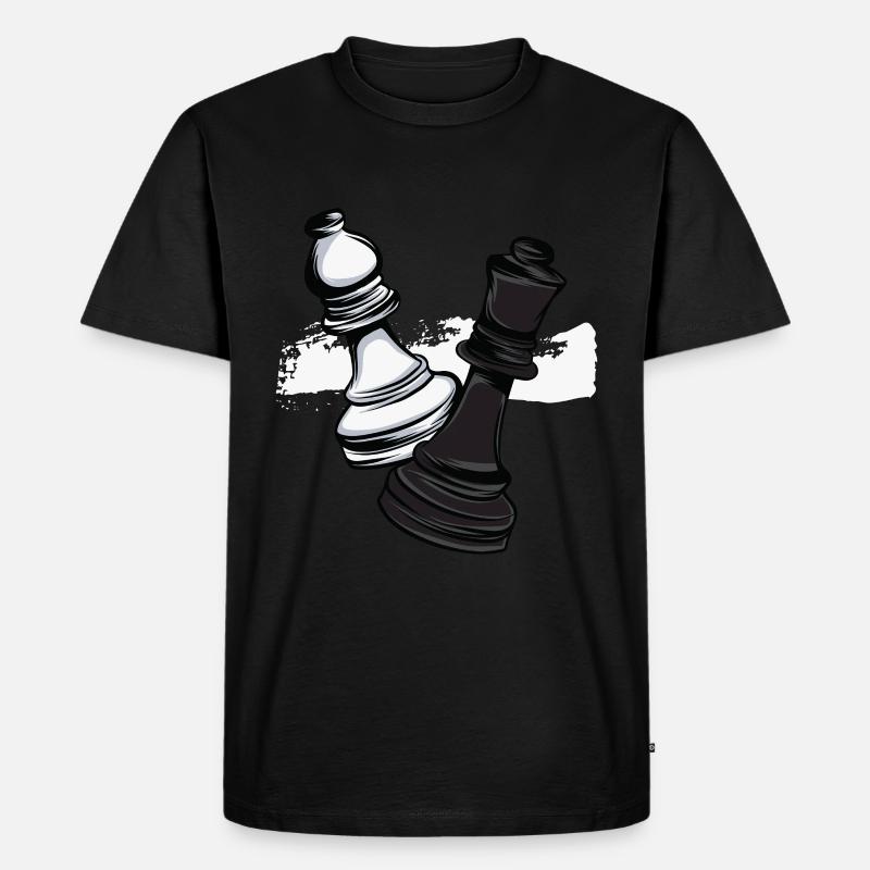 Schach Läufer Dame - Männer Premium Bio T-Shirt - Schwarz