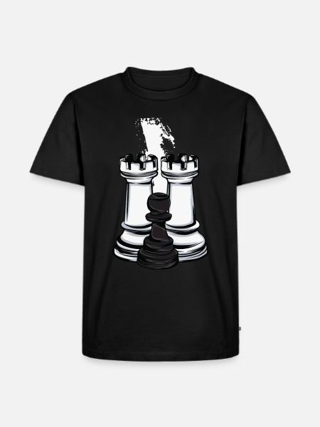Chess Rook and Pawn - Men's Premium Organic T-Shirt - black