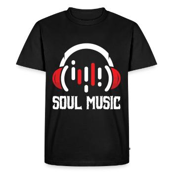 Casque Soul Music Lover Afro Soul Musi - T-shirt Premium bio Homme - noir - Devant - Nico (187cm)