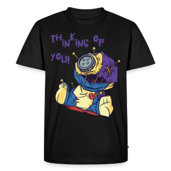 En pensant à toi Poupée Vaudou Sorcière d’Halloween effrayante - T-shirt Premium bio Homme - noir - Devant - Nico (187cm)