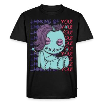 Vaudou effrayant je pense à toi! Ha effrayant - T-shirt Premium bio Homme - noir - Devant - Nico (187cm)