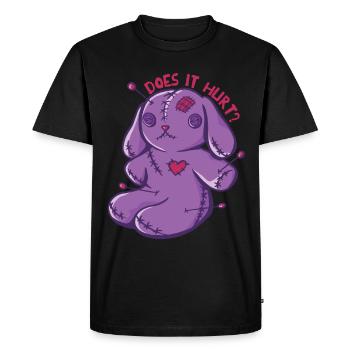 Voodoo bunnies Does it hurt? Voodoo Doll Halloween - Men's Premium Organic T-Shirt - black - Front - Nico (187cm)
