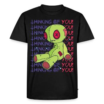 Voodoo Doll Witchcraft Think of You Creepy Hello - Men's Premium Organic T-Shirt - black - Front - Nico (187cm)