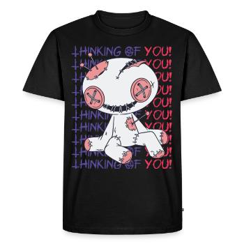 Creepy Voodoo Doll That Thinks of You Witchcraft - Men's Premium Organic T-Shirt - black - Front - Nico (187cm)