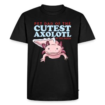 Axolotl Papa | Cadeau de Salamandre Axolotl - T-shirt Premium bio Homme - noir - Devant - Nico (187cm)