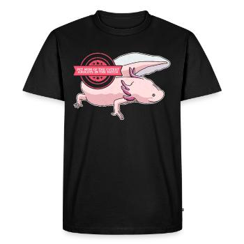 Axolotl Maman à queue amphibien Axolotls Cadeau - T-shirt Premium bio Homme - noir - Devant - Nico (187cm)