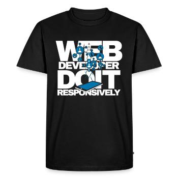 Web Developer Do It Responsively Website Program - Men's Premium Organic T-Shirt - black - Front - Nico (187cm)