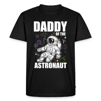 Papa of the Astronaut Lover Spaceship Galaxy - Men's Premium Organic T-Shirt - black - Front - Nico (187cm)
