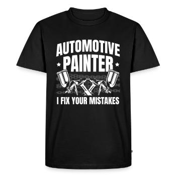 Métier de peintre de carrosserie automobile Profession d’esthétique automobile - T-shirt Premium bio Homme - noir - Devant - Nico (187cm)