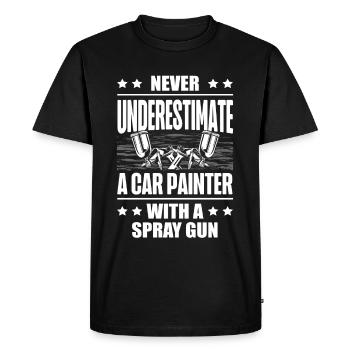 Métier de peintre de carrosserie automobile Profession d’esthétique automobile - T-shirt Premium bio Homme - noir - Devant - Nico (187cm)