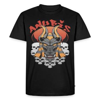Anubis Egypte Dieu des Morts Egyptologue Pyramides Souv - T-shirt Premium bio Homme - noir - Devant - Nico (187cm)