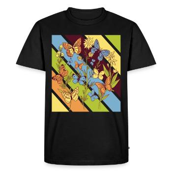 Cute Butterfly Flower Butterflies Dear - Men's Premium Organic T-Shirt - black - Front - Nico (187cm)
